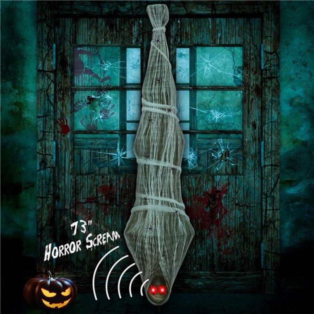 Corpse Halloween Decorations Outdoor: Horror Scream with Lighted LED Eyes